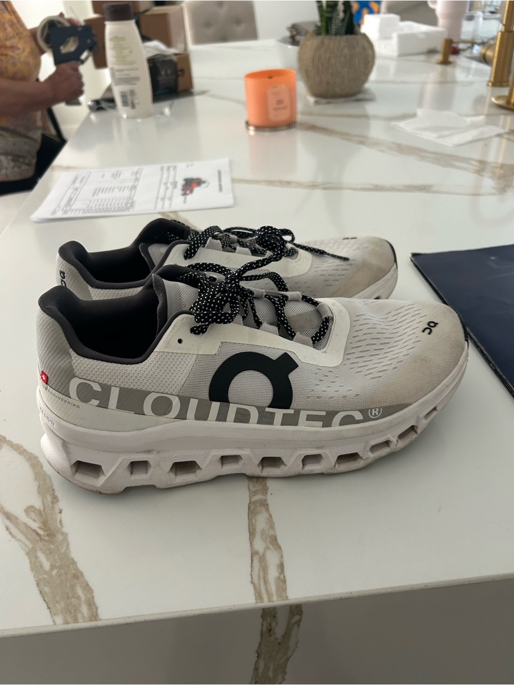 On Running Cloudtec Men’s Athletic Shoes in Light Gray and Black